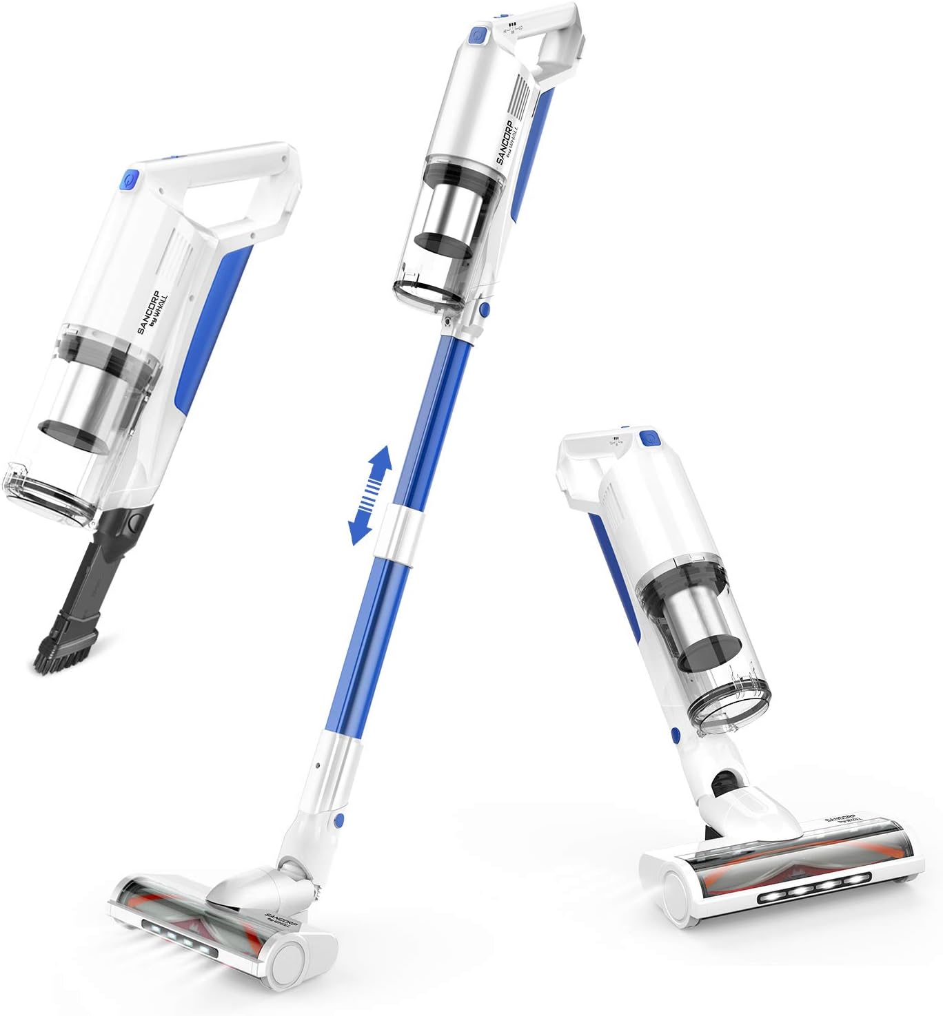 Cordless Stick Vacuum Cleaner, 22Kpa Suction, 250W Brushless Motor, 53mins Runtime, 4 in 1 Lightweight Handheld Vacuum W74762