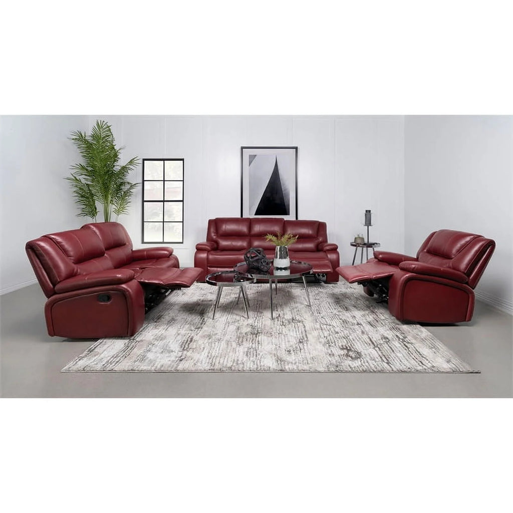 Red Faux Leather Upholstered Glider Recliner C251595