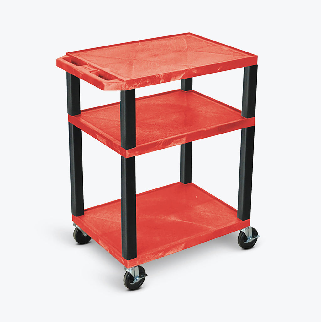 Black 3 Shelves AV Cart V4155