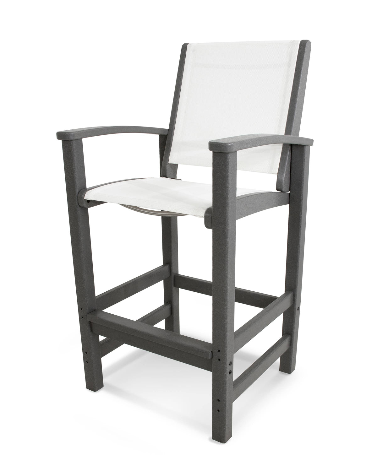 Slate Grey White Sling Bar Chair R22862