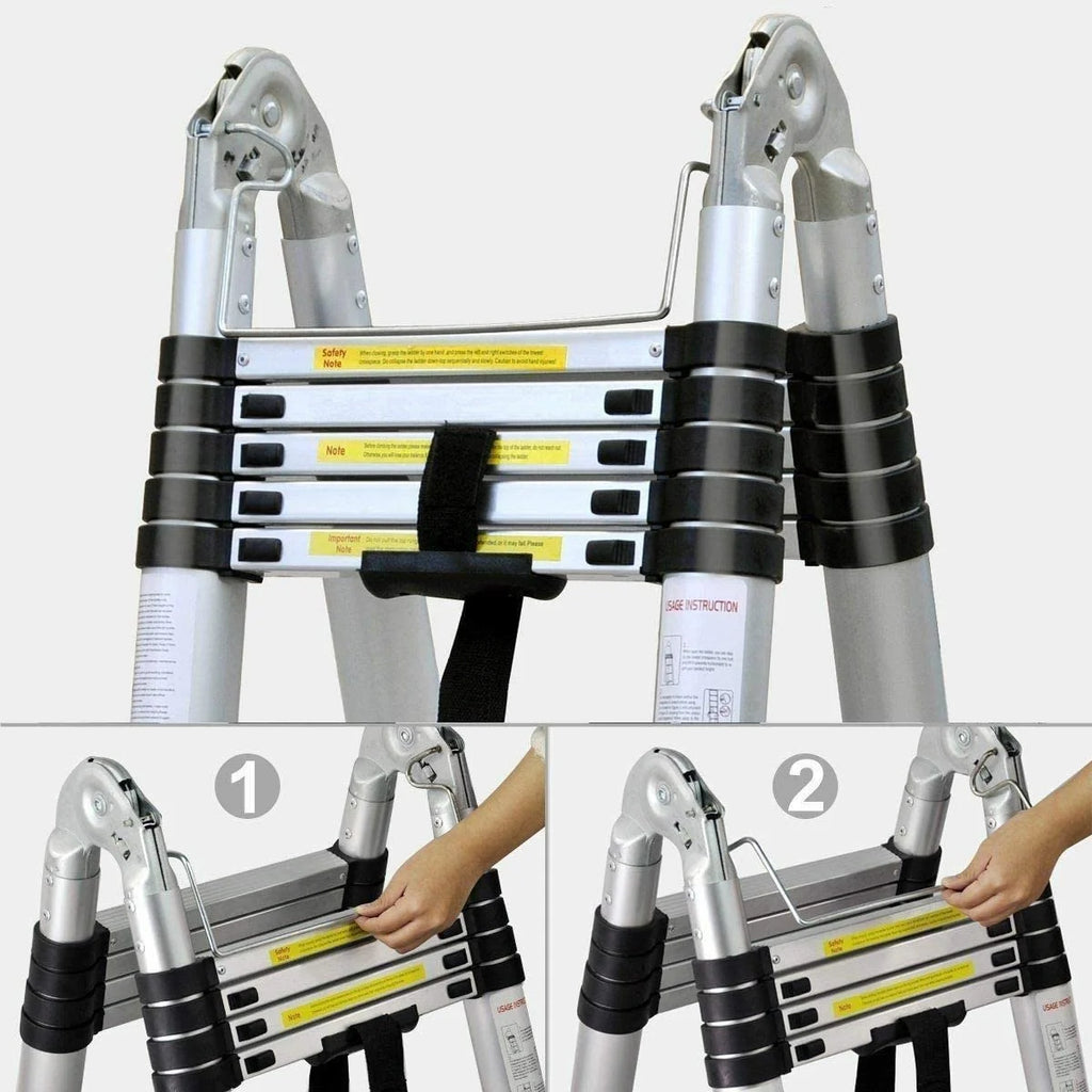 16.5Ft Aluminum Telescoping Extension Ladder with 330lbs Capacity V544830