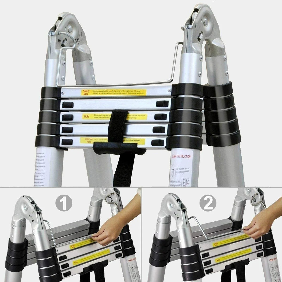 16.5Ft Aluminum Telescoping Extension Ladder with 330lbs Capacity V544830