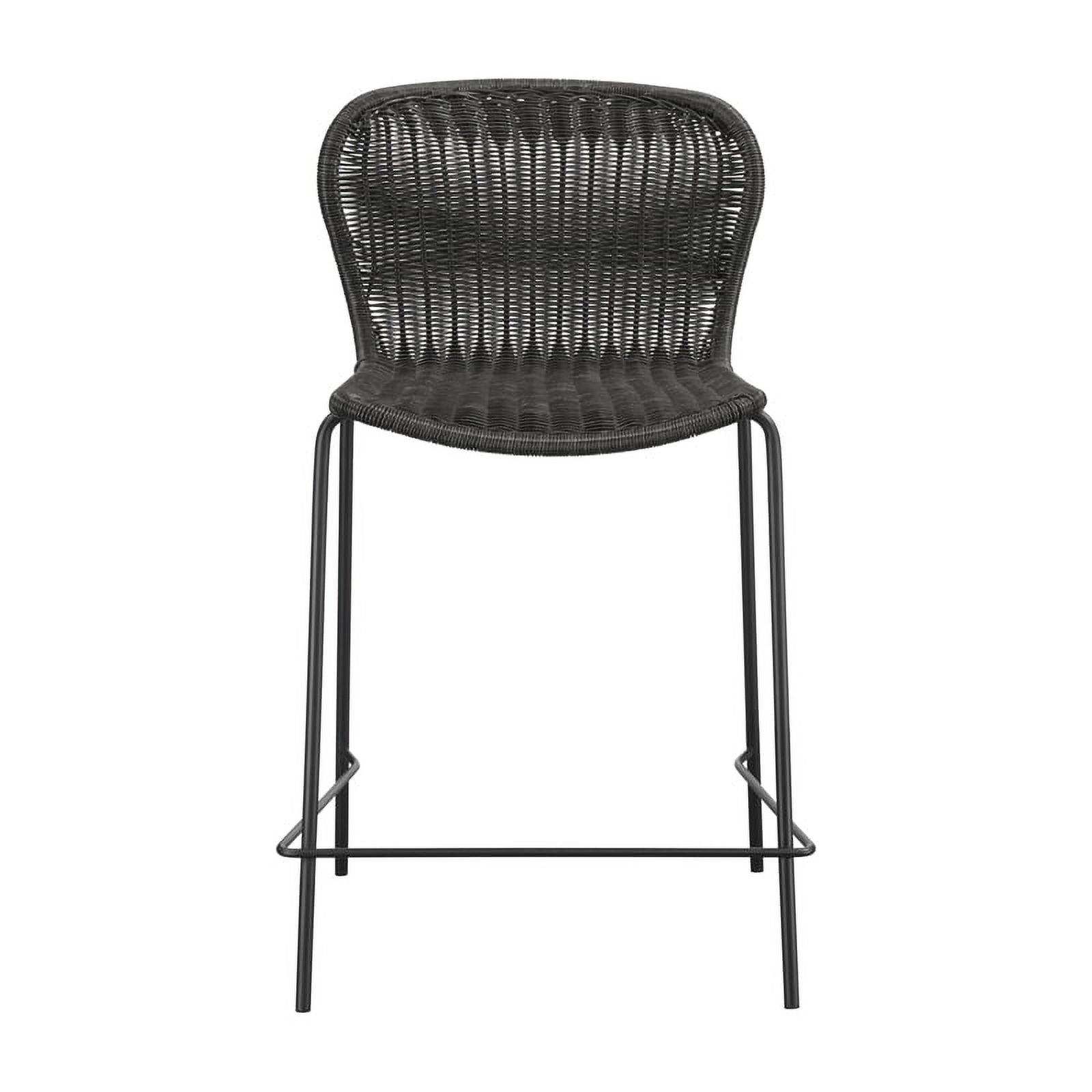 Brown Upholstered Rattan Counter Height Stools X1356