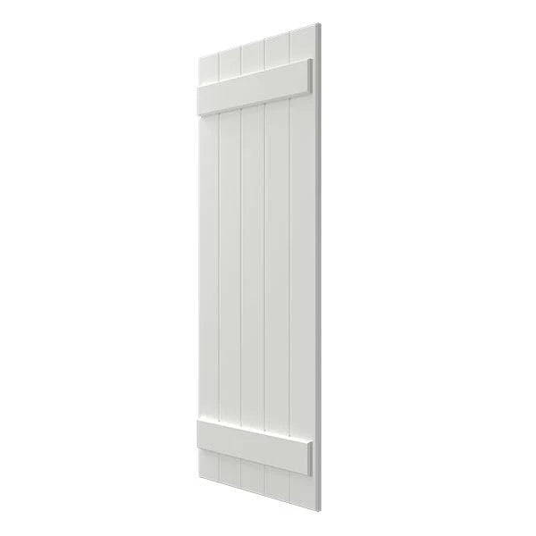White Composite Board-n-Batten Shutters (Per Pair) J180