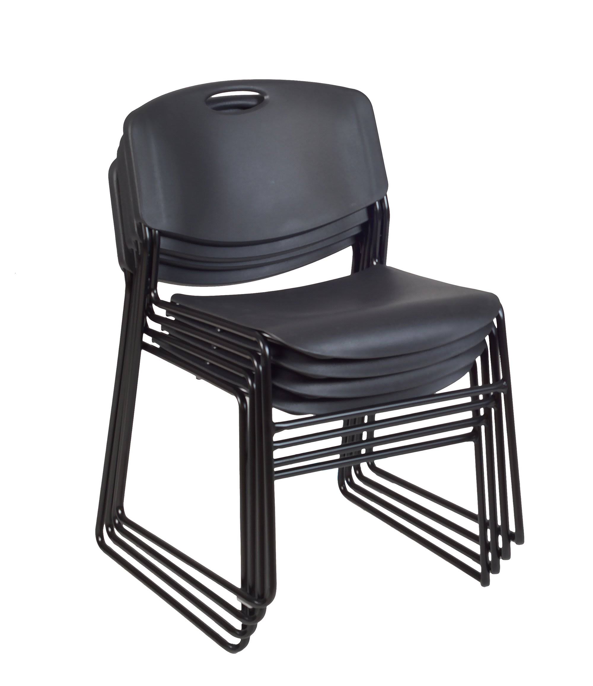 48x22 Round Breakroom Table with 4 Stack Chairs Q963064