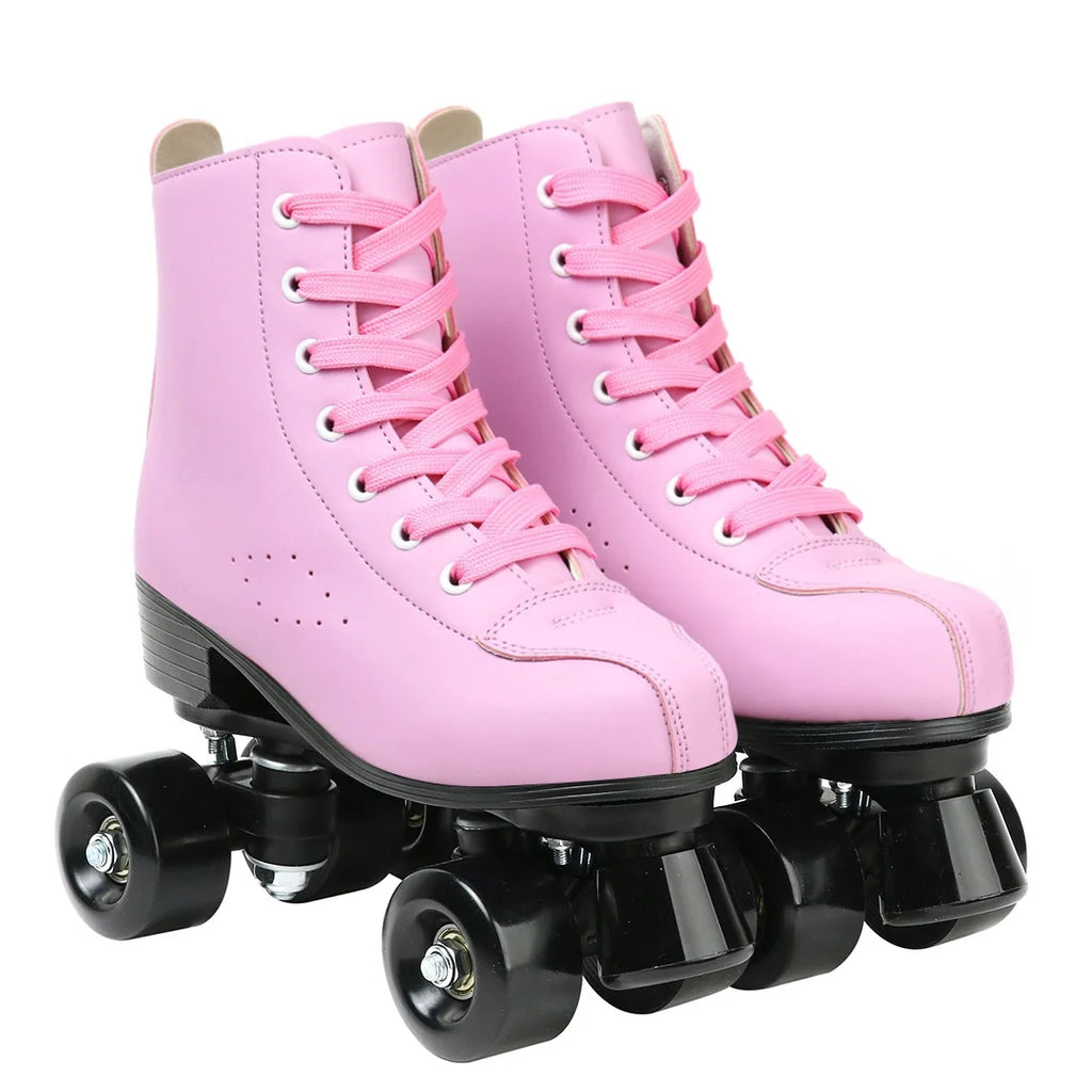 Pink High Top Roller Skates with Shoes Bag T9776