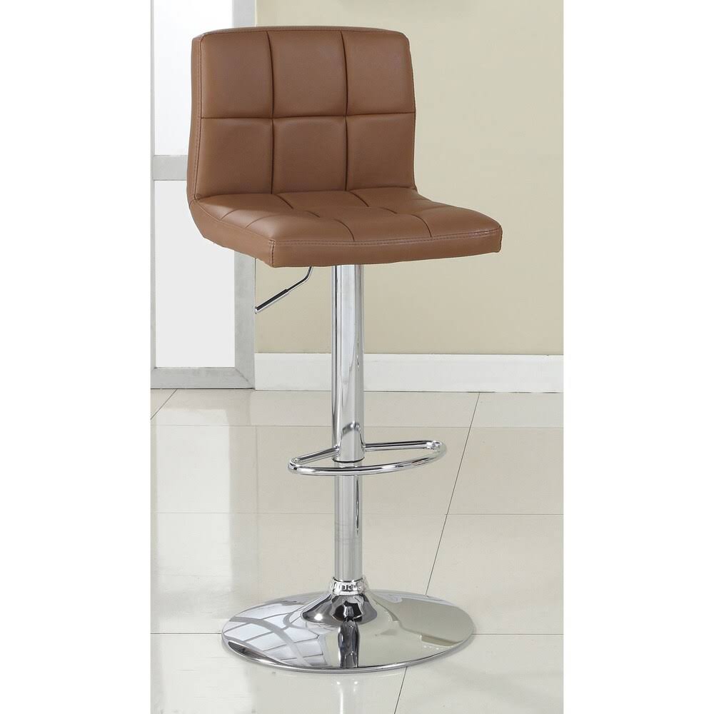 White Leatherette Bar Stool S569305