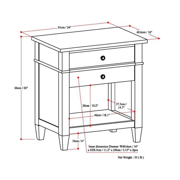 Brown Bedside Table T304679