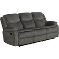 Charcoal Upholstered Motion Sofa with Drop-down Table A129058