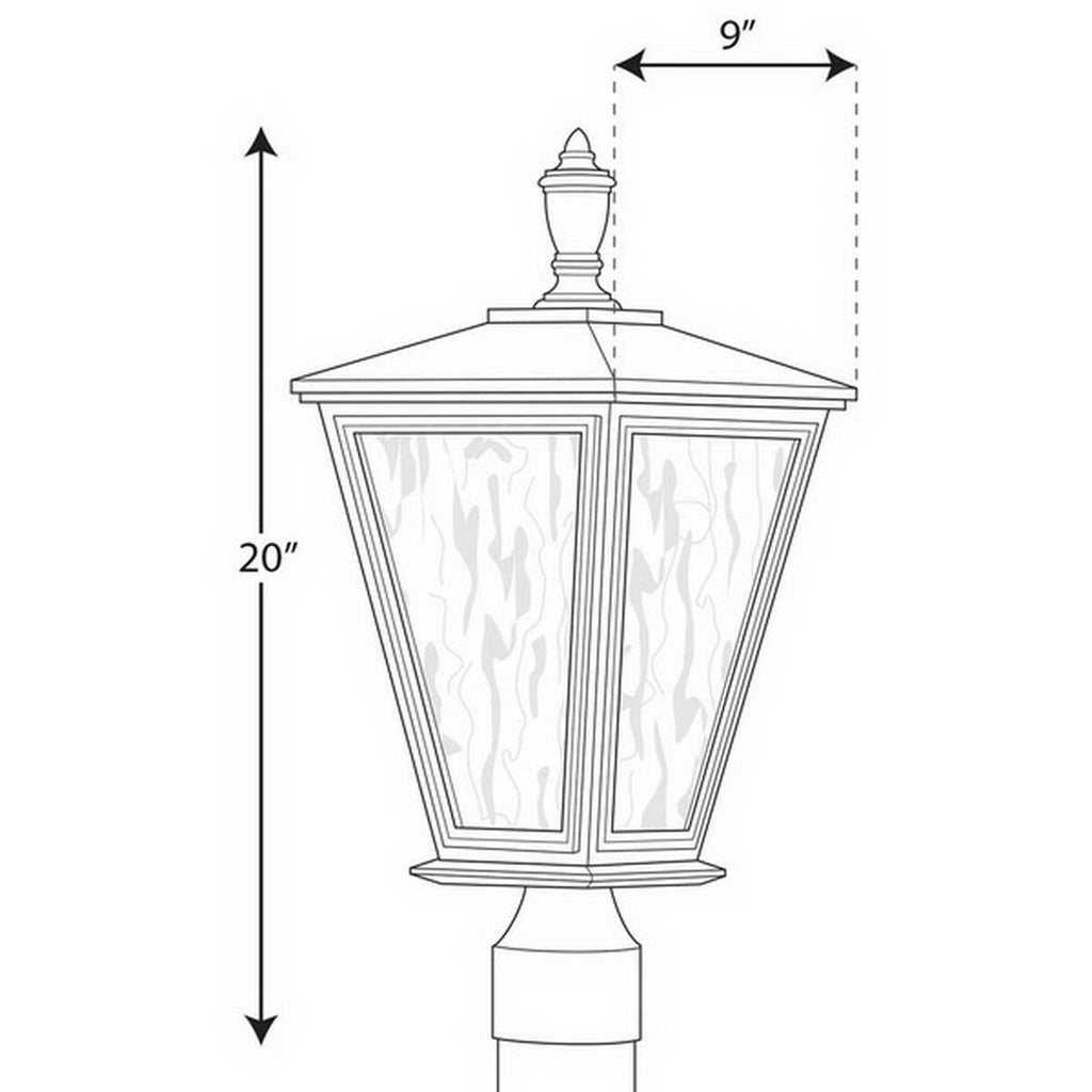 Black 1-Light Post Lantern C386