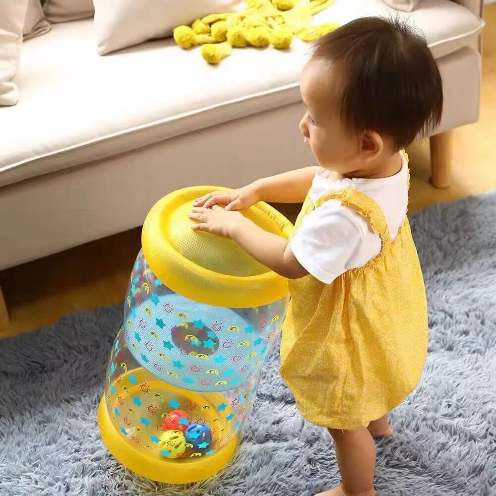 Inflatable Baby Crawling Roller Toy with Rattle and Ball PVC Early Educational Toy Y2867