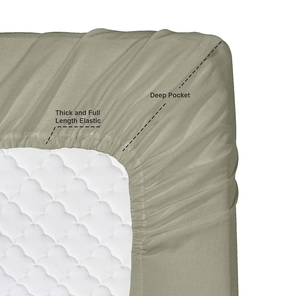 6 Piece California King Bed Sheet Set with Extra Pillowcases, Deep Pockets Fitted Sheet, 100% Soft Microfiber, Sage Green R29443