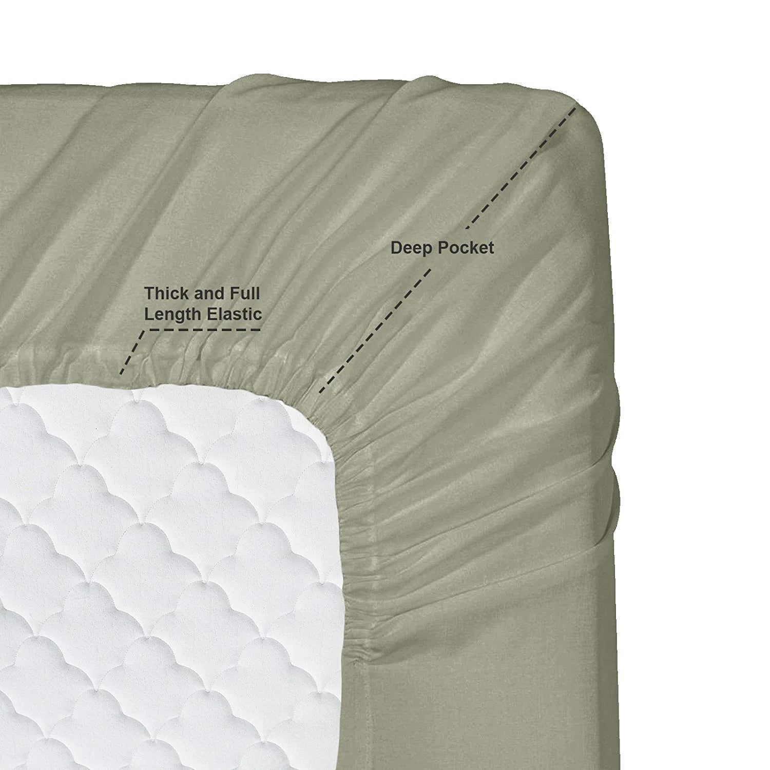 6 Piece California King Bed Sheet Set with Extra Pillowcases, Deep Pockets Fitted Sheet, 100% Soft Microfiber, Sage Green R29443