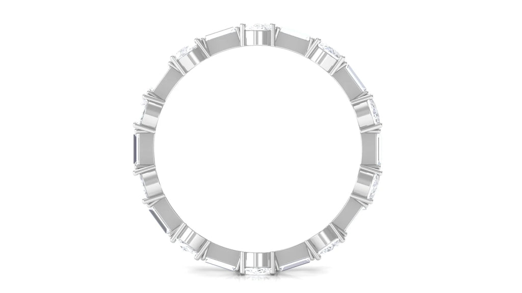 14K White Gold Moissanite Eternity Ring, US 7.50 T80862