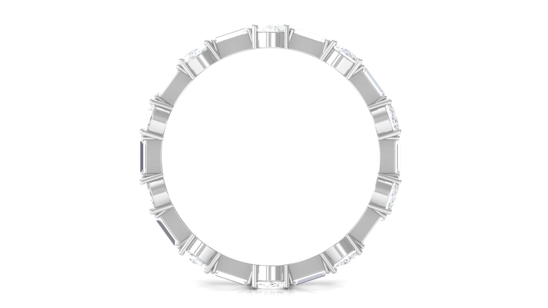 14K White Gold Moissanite Eternity Ring, US 7.50 T80862