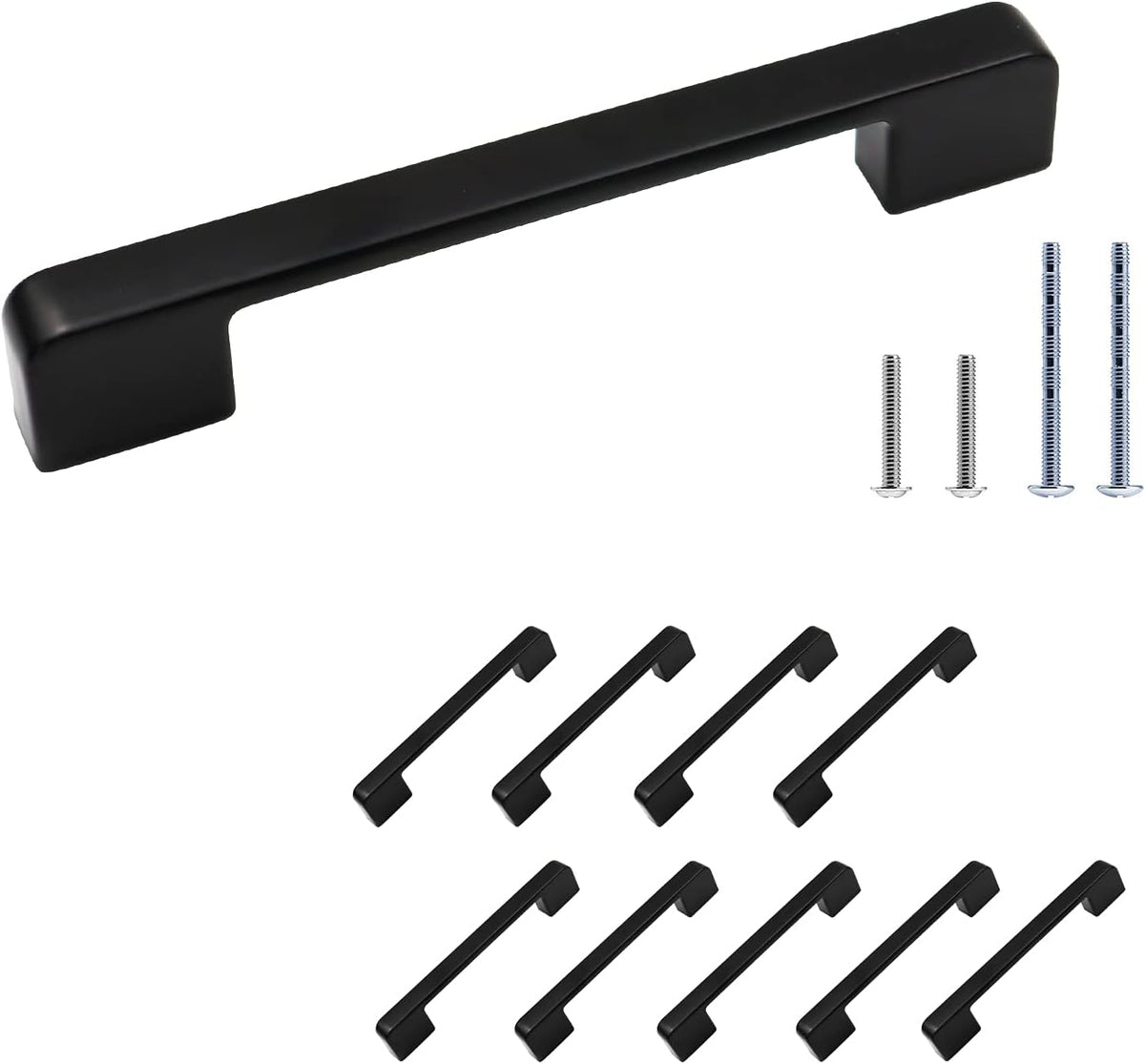 Cabinet Handle Matte Black 5 Inch Hole Center 10 Pack G49609