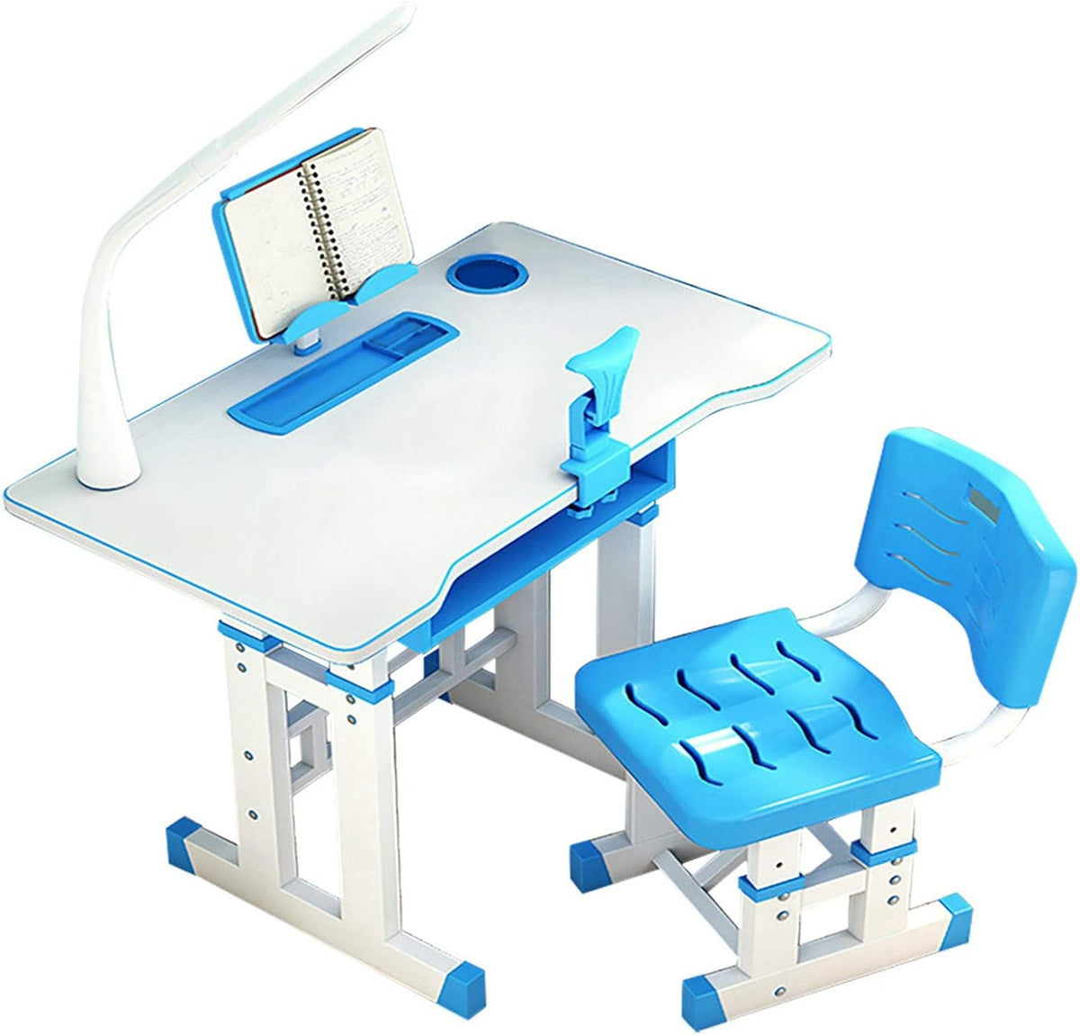 Blue Adjustable Kids Desk and Chair Set L505