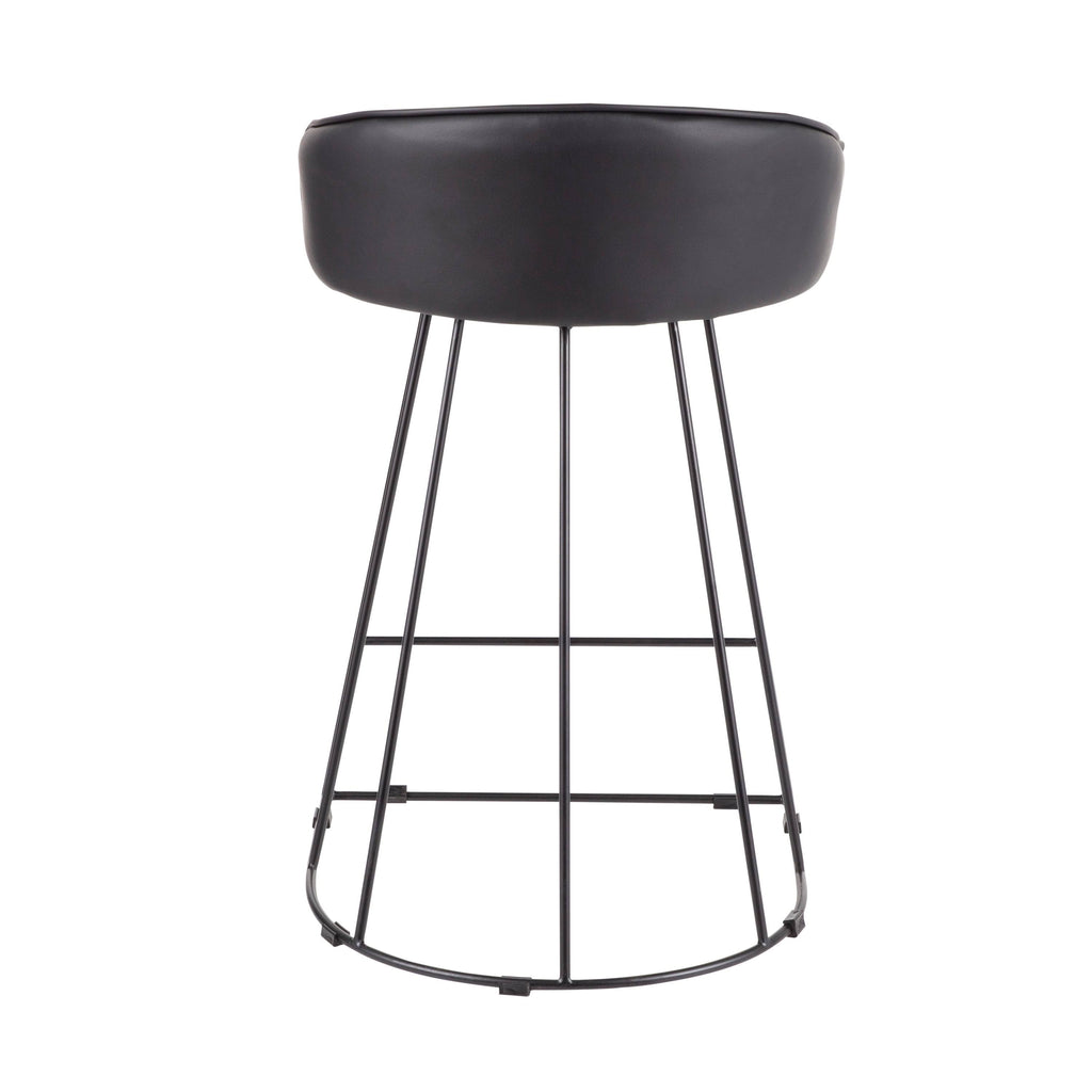 Set of 2 Contemporary Counter Stool Black/White B963