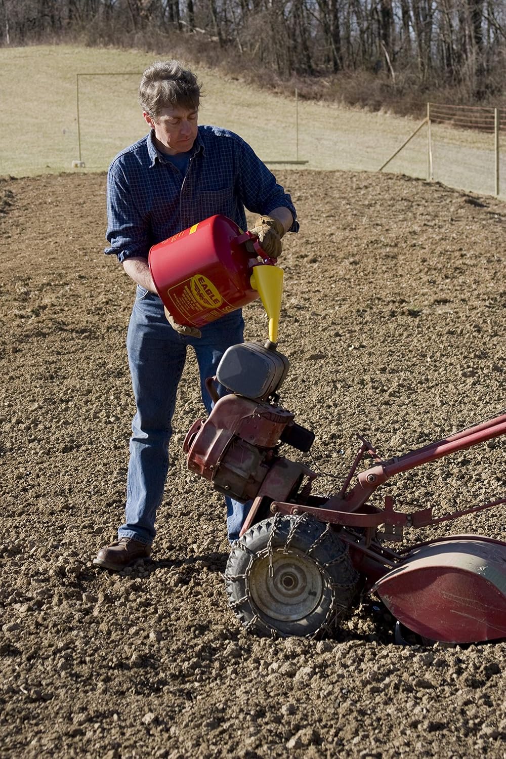 Red Galvanized Steel Type I Gasoline Safety Can with Funnel, 5 gallon Capacity I384960