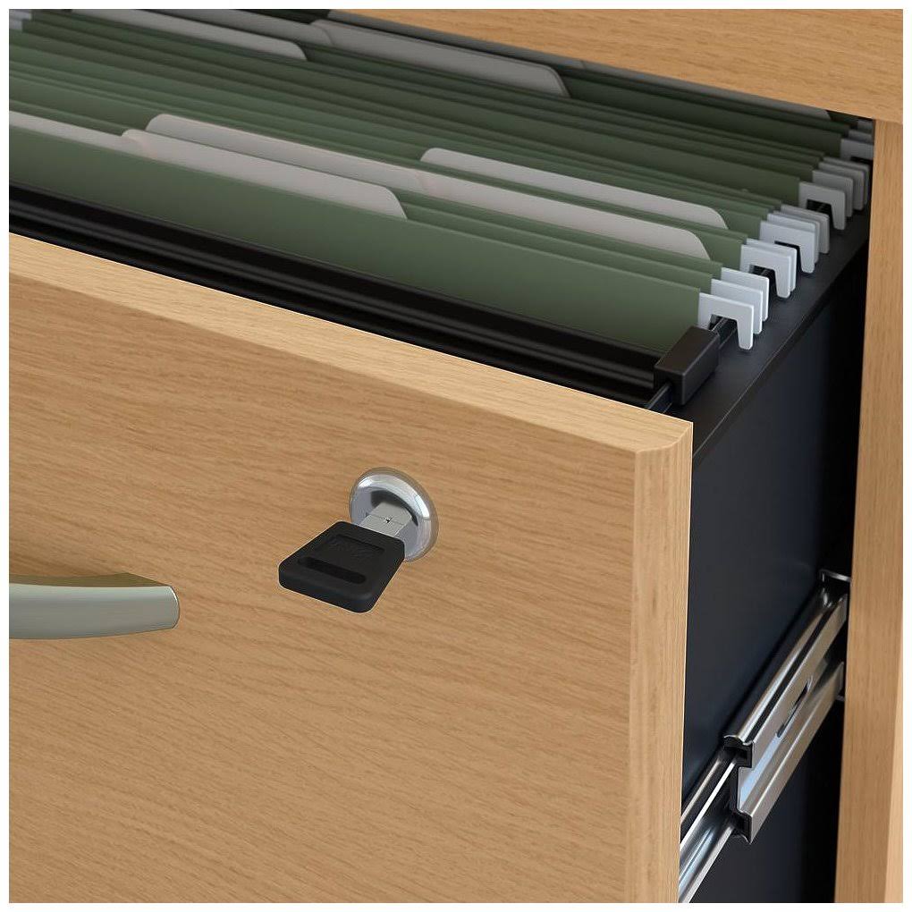 72w Left Handed Corner Desk with 48W Return and Mobile File Cabinet D6456