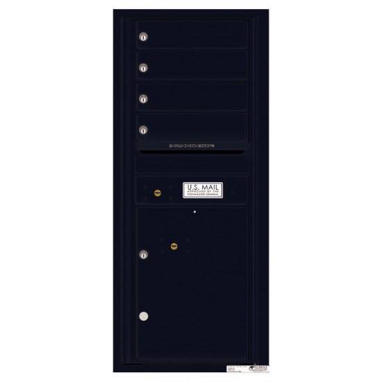 Black Commercial Mailboxes with 4 Tenant Doors and 1 Parcel Locker Y815