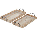 Brown Wood Tray (Set of 2) R174154
