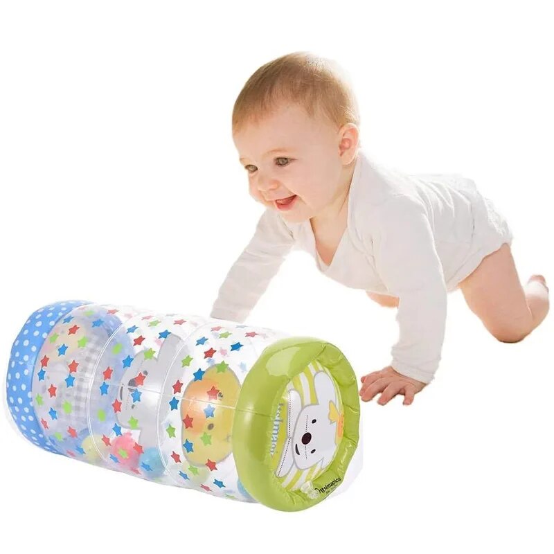 Inflatable Baby Crawling Roller Toy with Rattle and Ball PVC Early Educational Toy Y2867