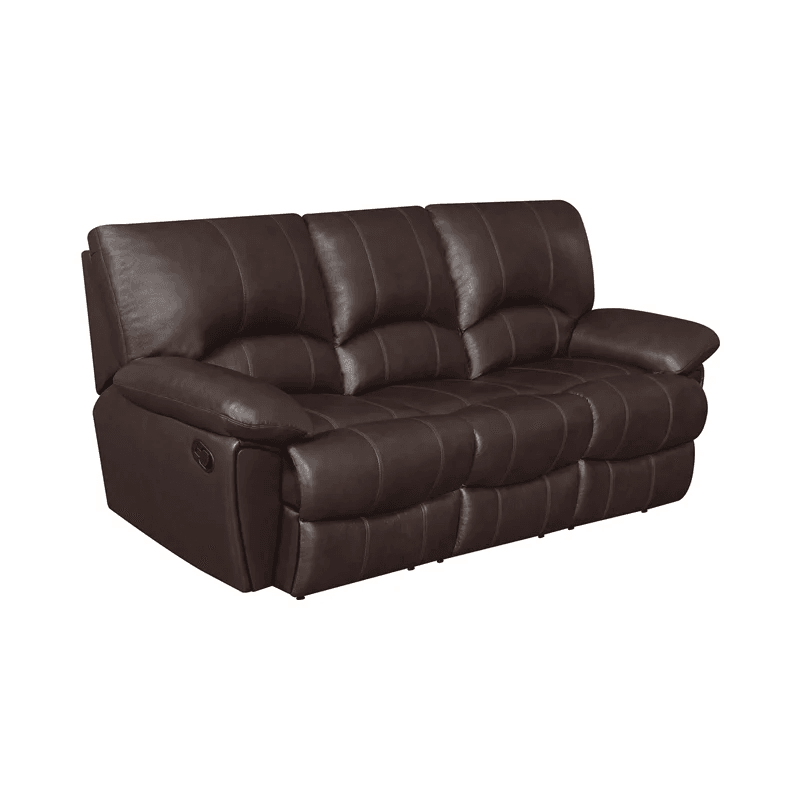 Chocolate Brown Upholstered Pillow Top Arm Living Room Set V110531