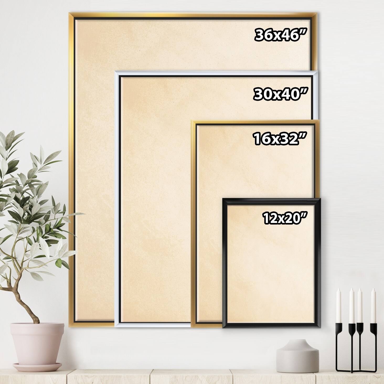White Framed Canvas F997594