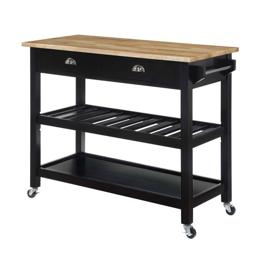 3 Tier Butcher Block Kitchen Cart with Drawers M408193