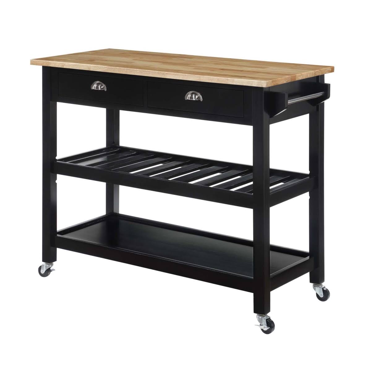 3 Tier Butcher Block Kitchen Cart with Drawers M408193
