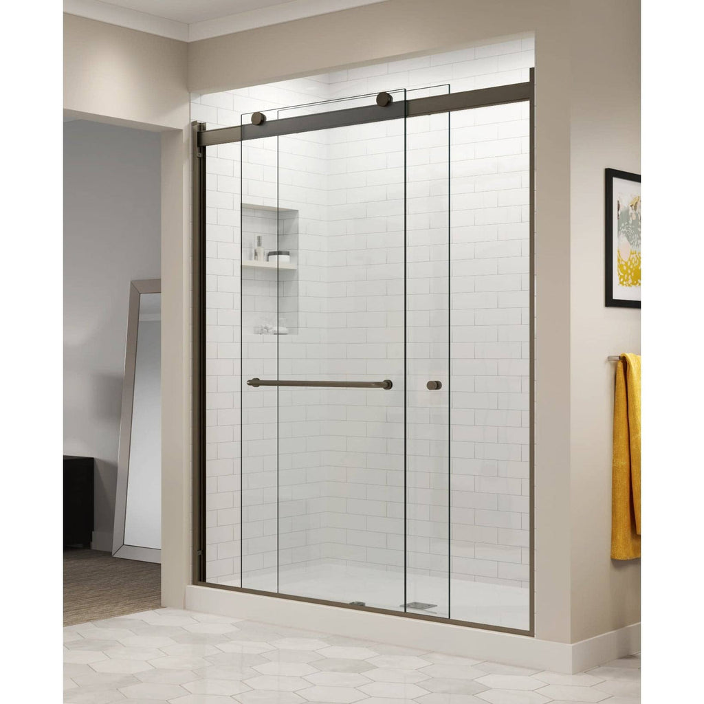 Sliding Frameless Shower Door with Oil Rubbed Bronze Z949