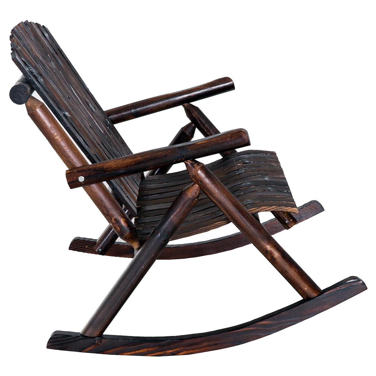 Rustic Double Rocking Chair Adirondack Bench, Fir Wood Y9203