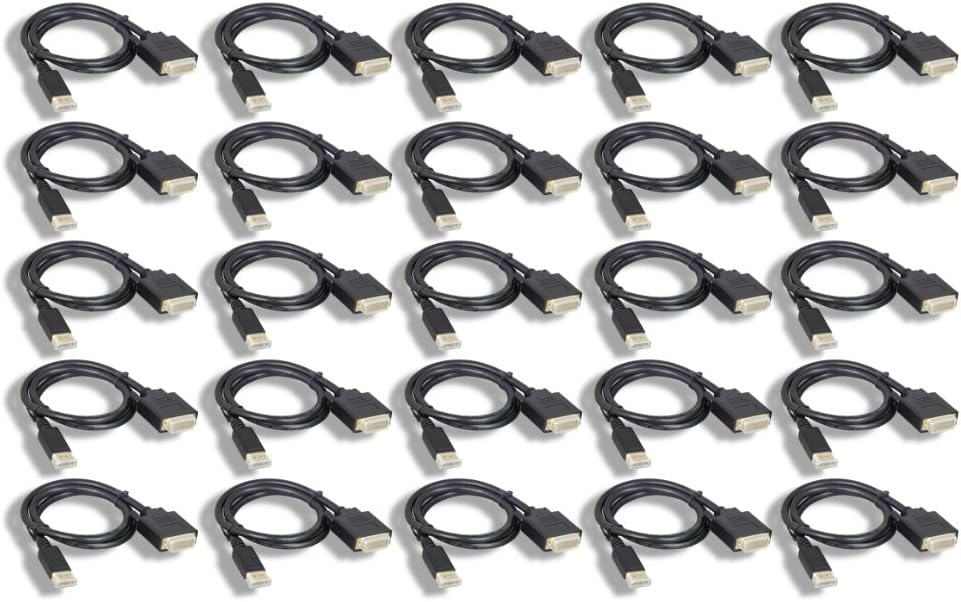 Displayport to DVI Cable 3' 25 Pack F73770
