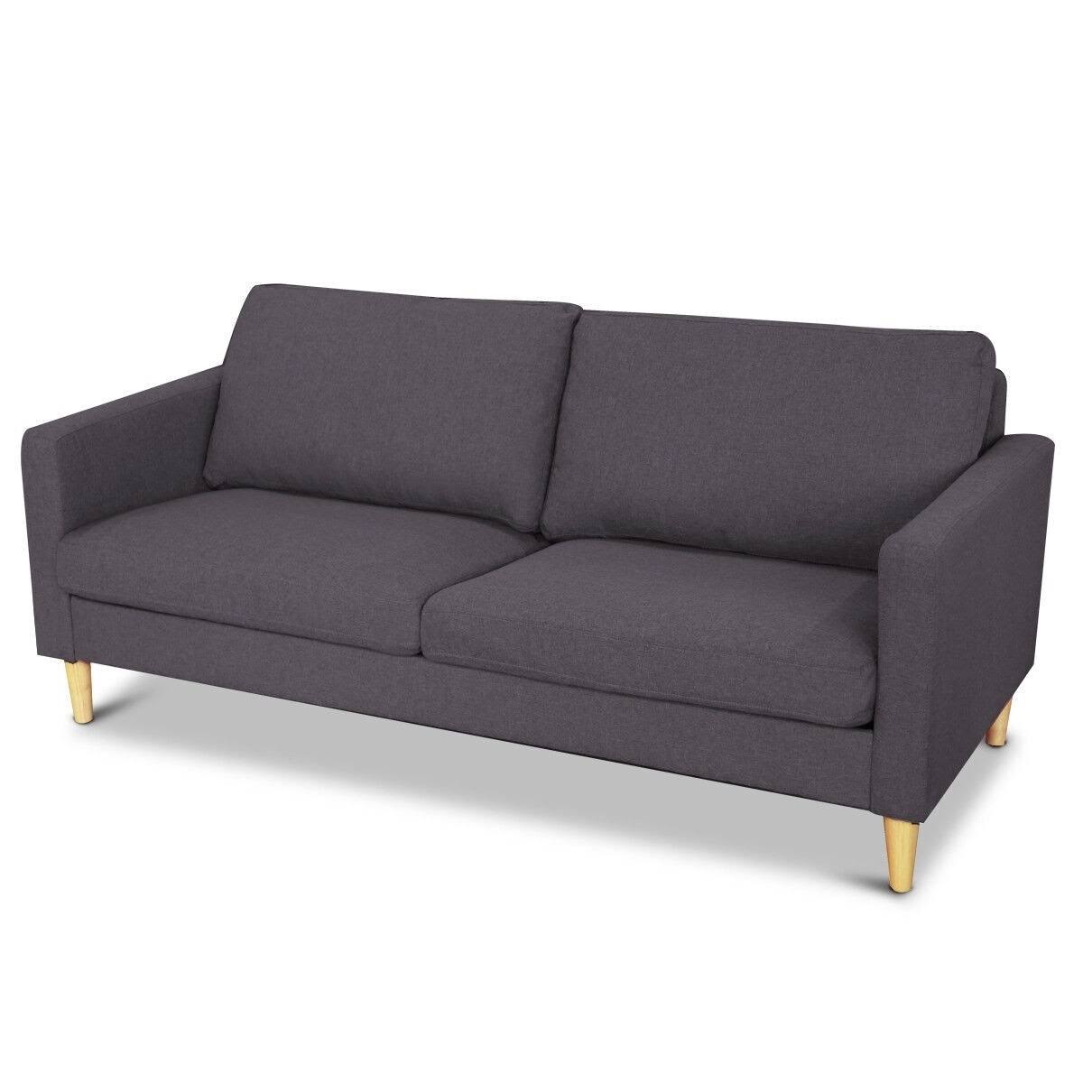 Grey Fabric Sofa with Wood Legs R678
