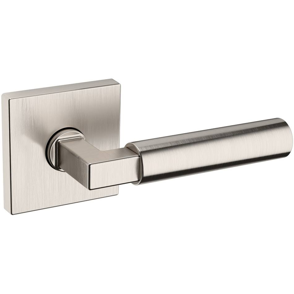 Satin Nickel Passage Door Lever Set with Square Rose A3094
