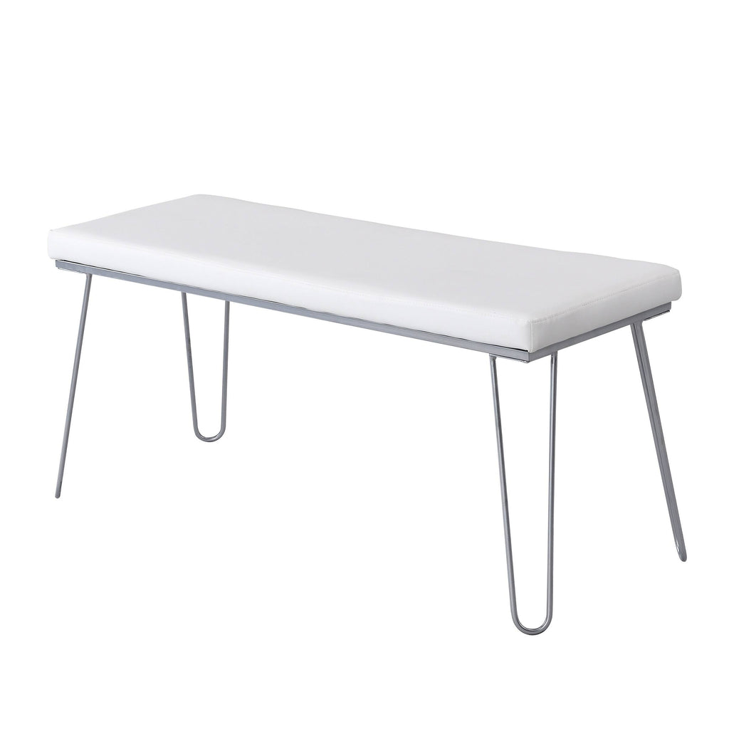 Silver / White Long Bench V647