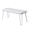 Silver / White Long Bench V647
