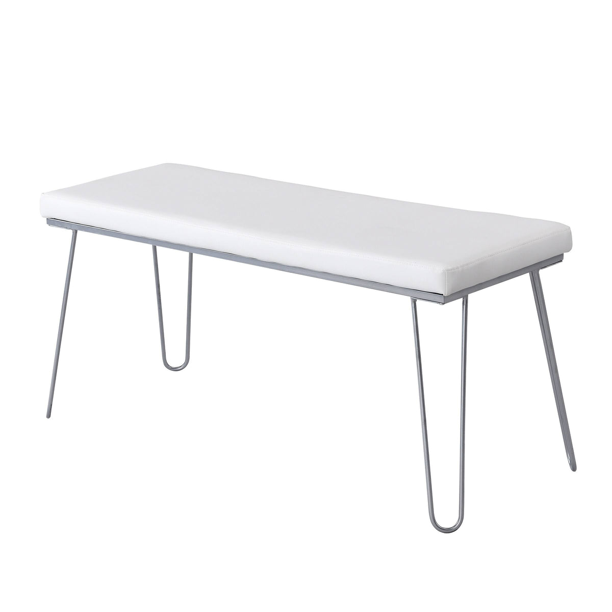 Silver / White Long Bench V647