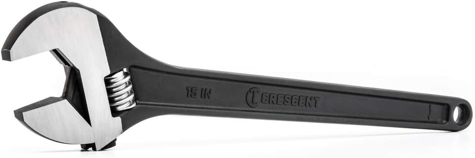 15" Adjustable Black Oxide Tapered Handle Wrench, Pack of 2 Y44750