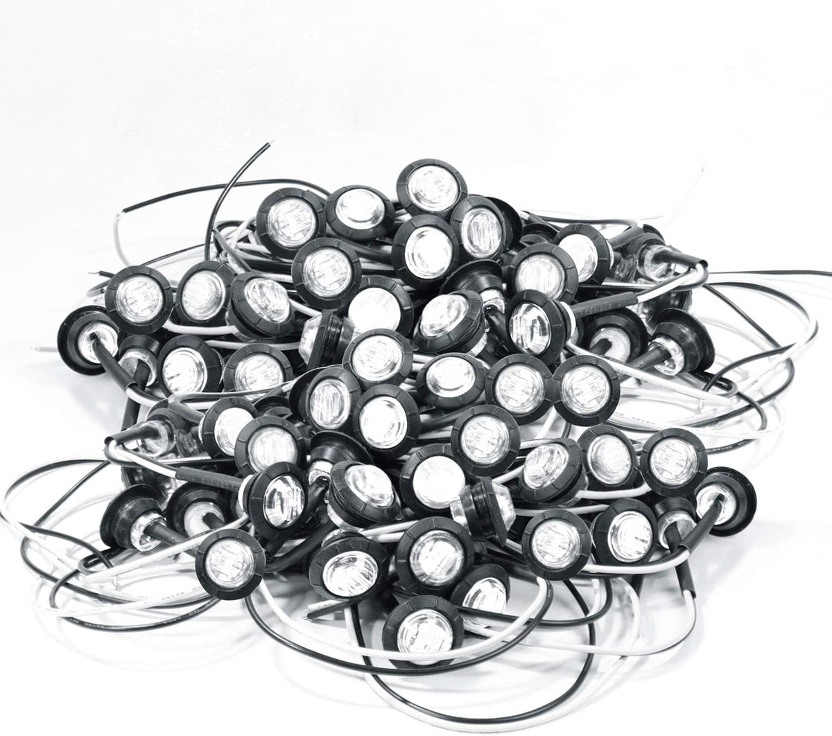 200 Pc 3/4 Inch Red LED Sealed Side Marker Lights 12V DC X982