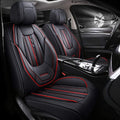 Black-red PU Leather 5 Seats Full Set Car Seat Covers X911