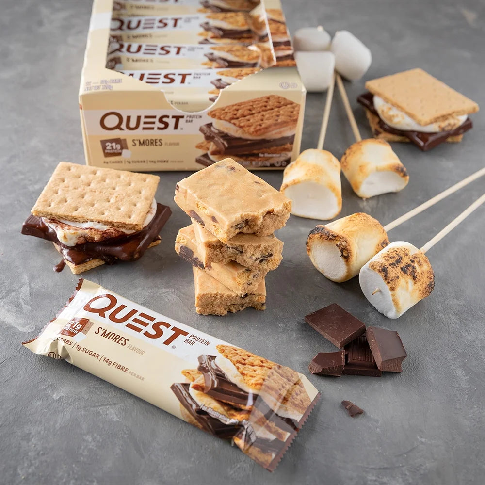 (3 pack) Quest Protein Bar, Smores, 20g Protein, Gluten Free, 4 Ct N189