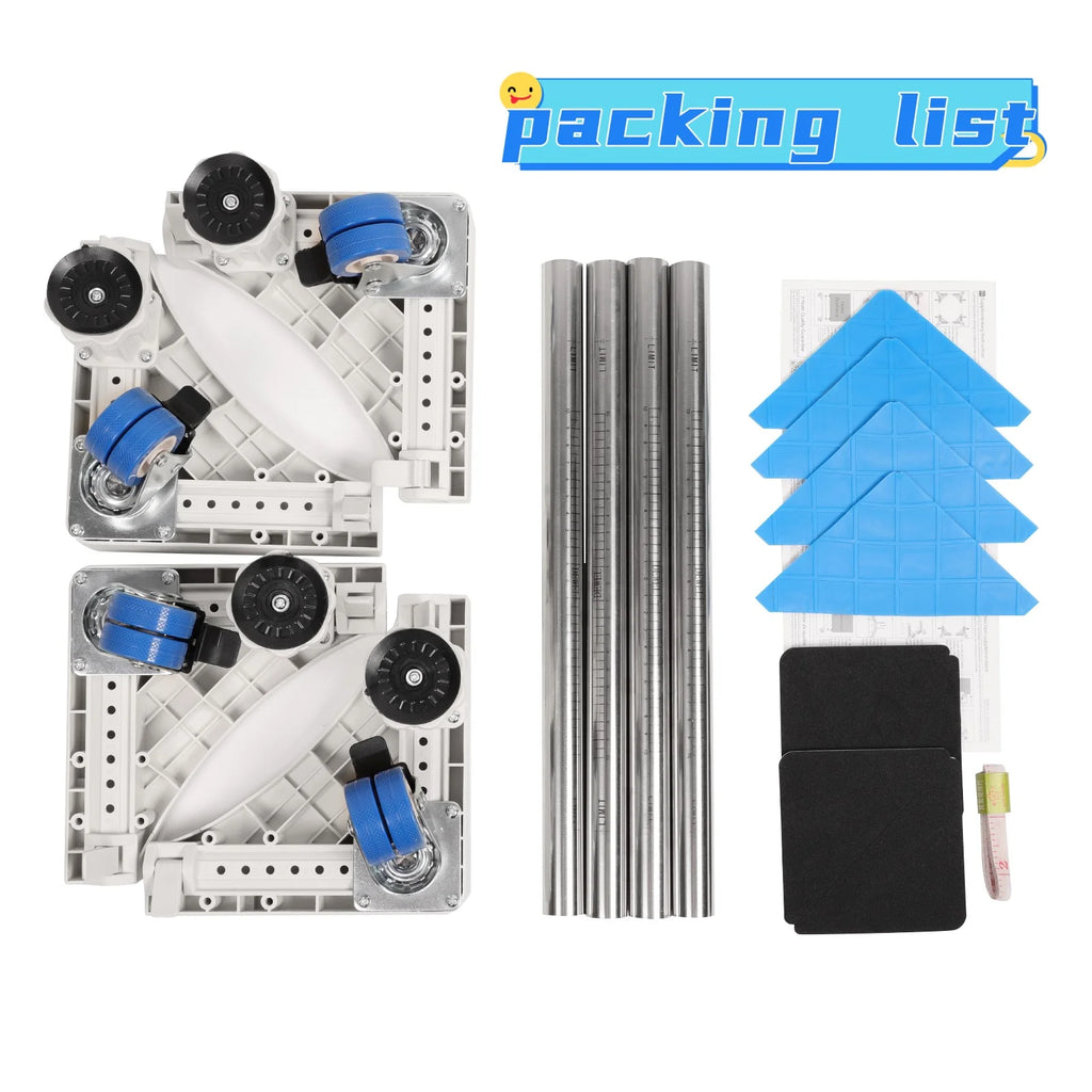 Adjustable Washing Machine Base with 4 Roller Wheels & 4 Feet U446502