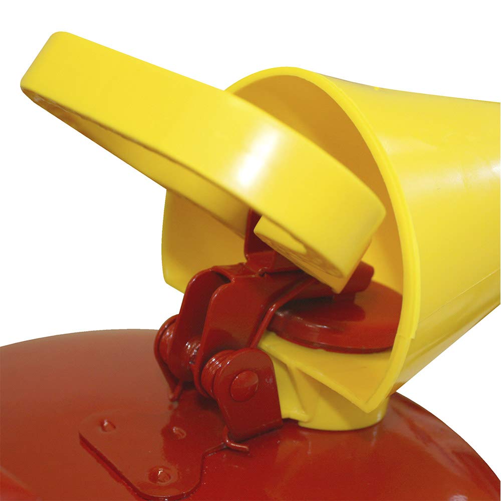 Red Galvanized Steel Type I Gasoline Safety Can with Funnel, 5 gallon Capacity I384960