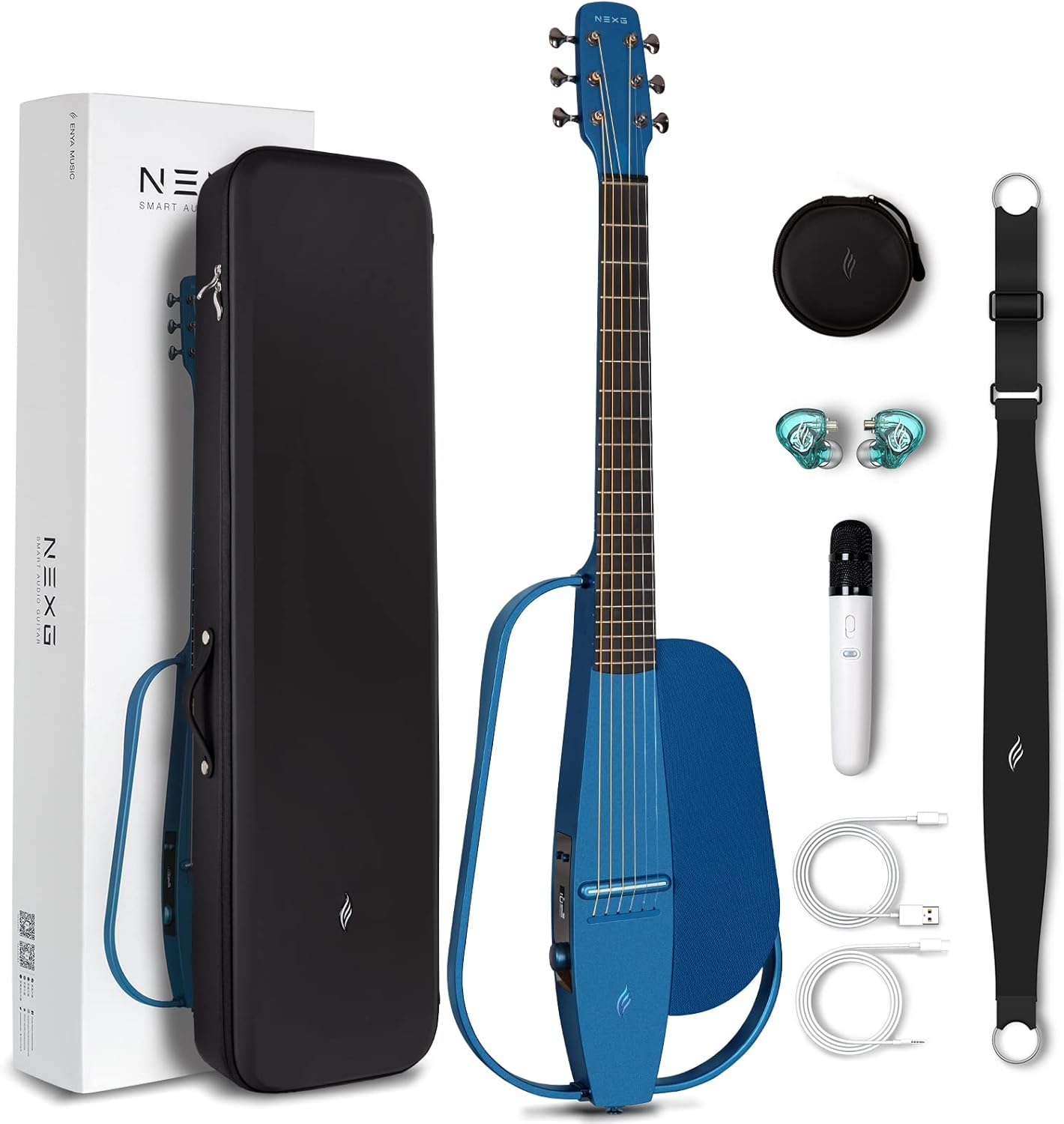 Black Carbon Fiber Acoustic-Electric Guitar with 50W Wireless Speaker Z97959