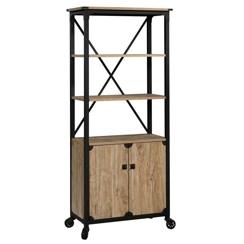 Milled Mesquite Finish Bookcase with Doors L610891