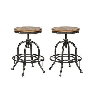Vintage Distressed Metal Adjustable Barstool (Set of 2) Z35455