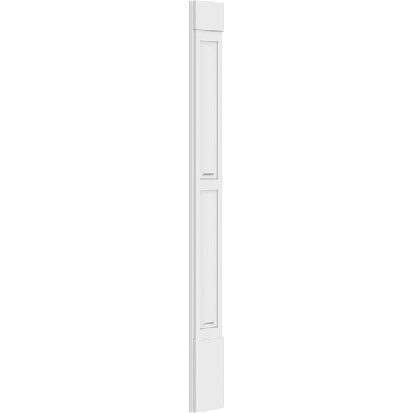 10x22W x 96x22H x 2x22P Two Equal Raised Panel PVC Pilaster with Standard Capital & Base (Pair) H72540