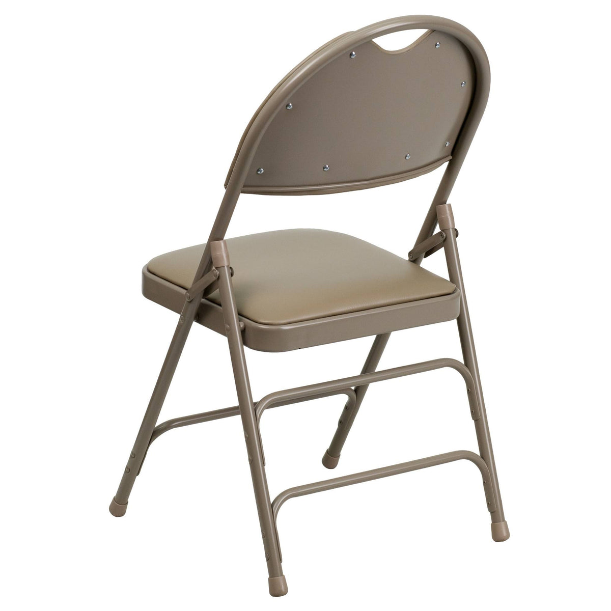 Beige Vinyl Metal Folding Chair N5267